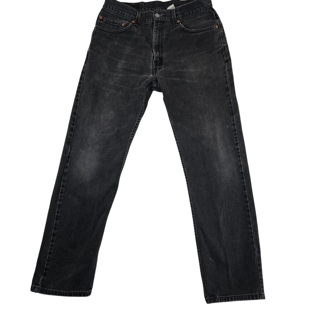 Levi's 505 Jeans Black 34x34 Straight Leg Mens Denim Jeans 0816